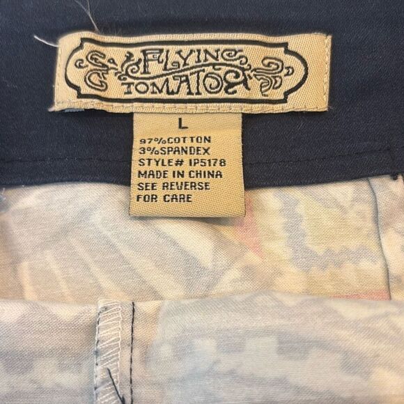Flying Tomato Shorts Sz L Batik Aztek High Waist Blue/Black - Picture 3 of 6